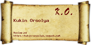Kukin Orsolya névjegykártya